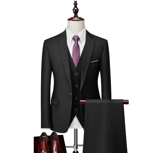 Elegant Men Blazers 3 Pieces Sets Summer Business Suits